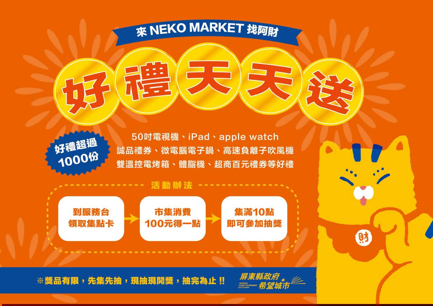 NEKO MARKET,第一場12月26日到12月28日在屏東市萬倉街鐵道廊道,為期三個月共三場